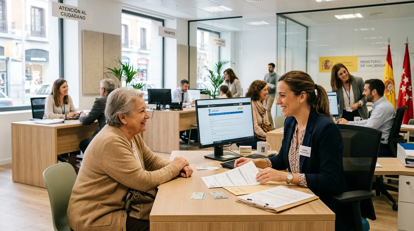 Personal administrativo trabajando en una oficina pública