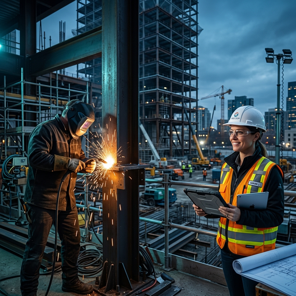 Operarios de la Construcción y Metalurgia en Obra